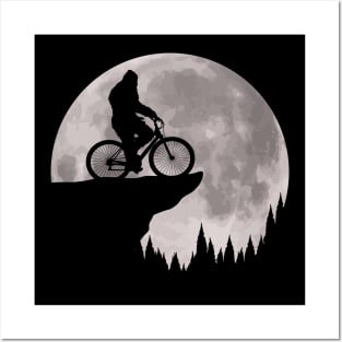 Bigfoot Riding Bike Posters and Art